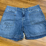 Ralph Lauren Lauren  Womens Denim Shorts Size 14 Nautical Anchor Logo Vintage Photo 0