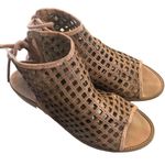 Musse & Cloud  Aimy Dress Caged Peep Toe Woven Sandal Sz. 41/10-10.5 Tan Lace Up Photo 0