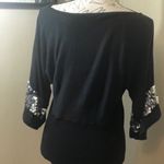 Studio Y  size medium black knit pull over silver Photo 2