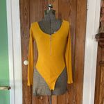 Urban Outfitters Out From Under Bree Ribbed Knit Zip Front Stretch Bodysuit ~ Size Medium 💚🍄 Photo 1