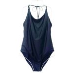 Athleta  Keyhole One Piece Swimsuit Black Size MT Medium Tall UPF 50 Bathing Suit Photo 2