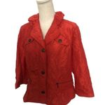 Chico's Chico 1 Women Blouse 3/4 Sleeve Orange Wrinkle Fabric Texture Photo 2