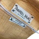 Annabel Ingal 100% Raffia Tote Bag Tan With Black Handles Handmade in Madagascar Photo 1