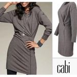 CAbi  Charcoal Gray Put On Ruched Long Sleeve Sweatshirt Dress # 3650 Medium Photo 1