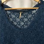 Free People  Navy Long Sleeve Lace Top Photo 4