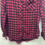 Beach Lunch Lounge Check Print Womens Button Front Long Sleeve Shirt Size Medium Photo 3