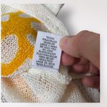 Storia  White Orange Flowers Boho Preppy Open Knit Sweater‎ Size S Photo 7