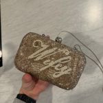 St Xavier “Wifey” beaded bridal clutch in champagne Tan Photo 5