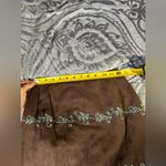 Vintage 90’s Faux Suede Beaded & Embroidered Maxi Skirt Small Brown Size 4 Photo 6