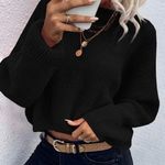 SheIn Black batwing sleeve oversized sweater Photo 0
