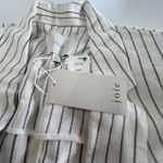 Joie  Blazer Womens‎ 6 White Darryl Linen Blend Lightweight Jacket New Striped Photo 6