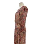 Ba&sh Athena Dress Maxi Floral Print Metallic Sparkly Red Blue Size 3 US 8 Photo 6