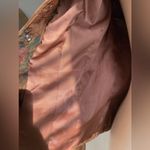 Leather Vintage VS2 Floral Print Brown Jacket, Size Medium Green Photo 3