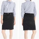 J.Crew Skirt Womens 26 Black Denim Raw Hem Pencil Mini Cotton Photo 1