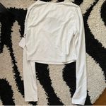 Abound NWT  White Ribbed Keyhole Cutout Crop Top Long Sleeve Medium Photo 3