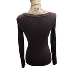 Brown Long Sleeve XS Top Casual Basic Everyday Comfortable Photo 1