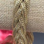 Pretty Gold Tone Braided Chain Bracelet 8" Statement Piece Photo 0