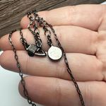 Givenchy Black Grey & Clear Rhinestone Gunmetal Necklace Y Drop Chain Photo 1