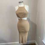Petal and Pup Yareli Midi Sweater Knit Dress In Beige Sz Large/XL Photo 1