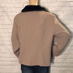 Cimmaron Dress Vintage 1990s Tan Blazer Faux Fur Collar 16P Petite Photo 5