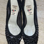 Tiffany Italy Beaded Mesh Pumps US 5.5 Japan 21.5 E Black‎ Velvet Black Photo 0