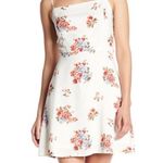 Socialite  Smocked Back Skater Dress M Ivory Floral Mini Flowered Photo 0