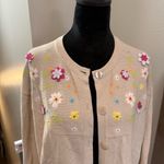 Breckenridge Vintage‎  Button Front Sweater Cardigan Tan Floral EmbroideryY2K Photo 1