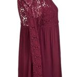 Altar'd State ALTAR’D STATE maroon empire waist dress with crochet top and sleeves. Small. EUC Photo 2