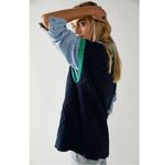 Free People  Oversized Preppy Kenzie Tunic Sweater Dress Vest Navy Size Small Photo 4