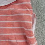 Talbots  Womens Dress 14 Orange White Striped Linen Blend Sleeveless Lace Crochet Photo 12