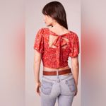Band of Gypsies NWT Band of the Free Joelle red Floral Smocked Top small bow tie back Photo 1