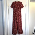 Sandro Casey Knotted Printrd Crepe De Chine Jumpsuit Claret red size 36 S Photo 8