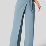 Halara Viral High Waisted Side Tie Invisible Zipper Wide Leg Work Pants Photo 0