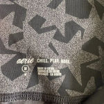 Aerie  High Waisted Leggings Pull On Star Print Yoga‎ Activewear Black Women's M Photo 2