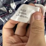 Woolrich  Women’s Large Plaid Flannel Shirt Navy Red White Button Up Long Sleeve Photo 10