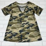 Cute Camo Tee with Keyhole Front and Oversized Comfy Fit Size S/M Green Photo 5