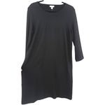 NWT J Jill Ponte Knit Black 3/4 Sleeve Shift Dress Sz Medium Minimalist Classic Photo 7