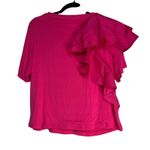 Mark James Badgley Mischka Pink Ruffle One Shoulder Tee Shirt Top L G Size L Photo 8