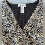 Jopna Top with Elastic Waist and Peplum Cross Front in Black and Tan Floral. Size L Photo 1