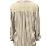 Jolt  Off White V Neck Semi Sheer 3/4 Sleeve Blouse Photo 5