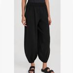 Free People  Linen Blend Freya Black Knit Sweater Slouchy Balloon Pants SZ XL Photo 2