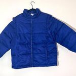 We Wore What  Zip off sleeve puffer coat blue size M NWT Photo 3