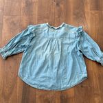 Free People Louise Cotton Denim Shirt size Large Photo 6