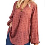 Zenobia  Pink and Black Dot Blouse Photo 0