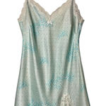 Victoria's Secret Bridal Dress Blue Leopard Print Satin Lace Chemise Medium Y2K Photo 0