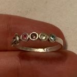 Sterling Silver Women’s solid 925  multi gemstone size 7 ring ! Photo 3