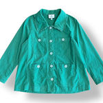 Tuckernuck Baldwin Linen Cotton Jacket Womens Size S in Palm Green Green Photo 0