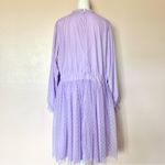 Simplee Apparel Simplee Plus Purple Sequin Polkadot Tulle Mesh Long Sleeve Dress. Photo 5