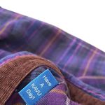 KAVU Jurnee Purple Flannel Plaid Long Sleeve Corduroy Gorpcore Outdoor Dress Photo 3