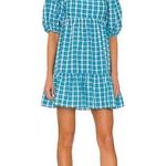 Amanda Uprichard  Blue Sutton Plaid Lucietta Mini Dress Photo 0